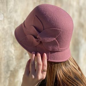 vintage cloche hat | dusty rose